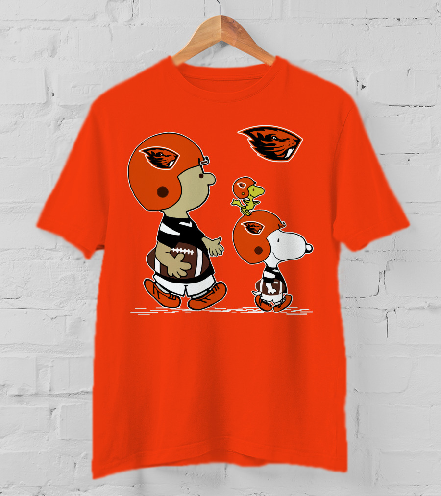 Oregon State Beavers Football Snoopy Woodstock Peanuts Charlie Brown T-Shirt