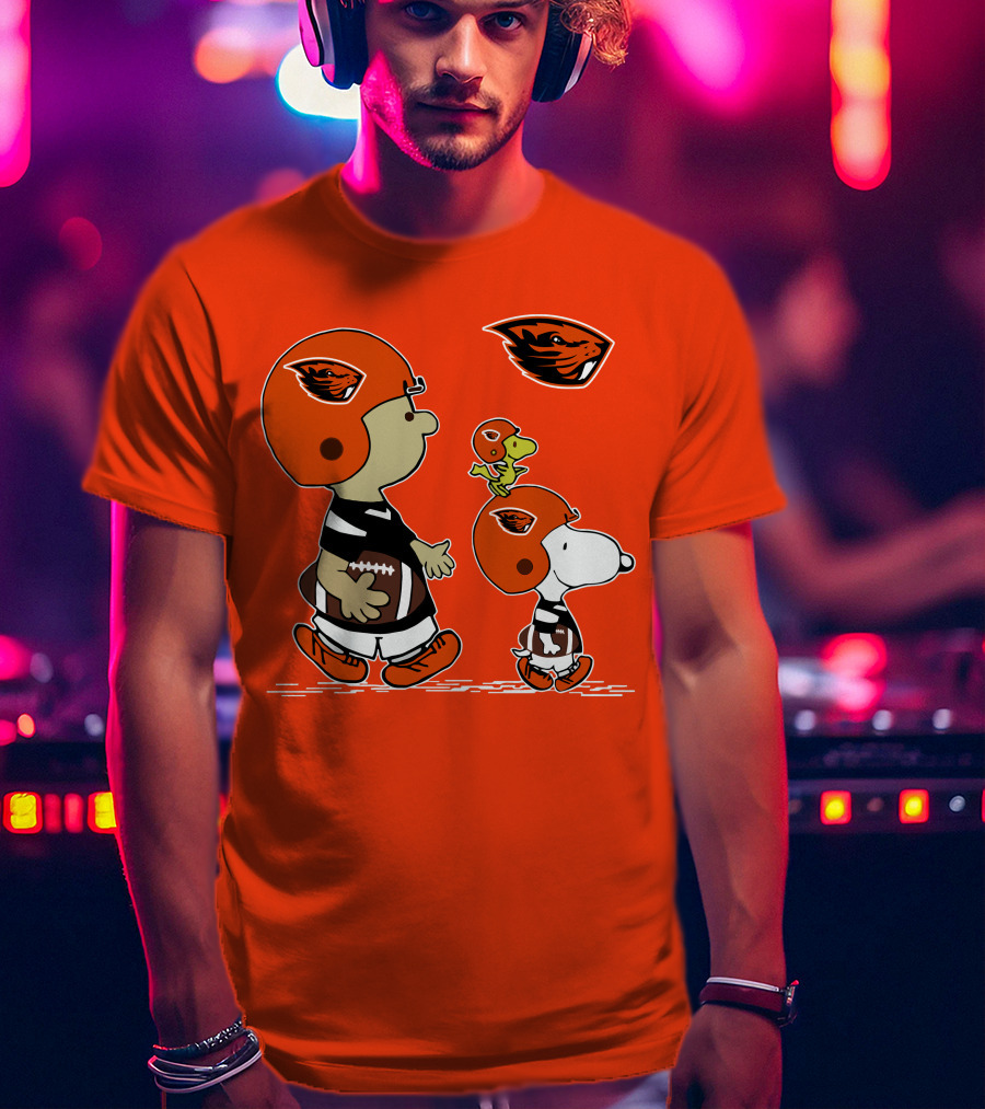 Oregon State Beavers Football Snoopy Woodstock Peanuts Charlie Brown T-Shirt