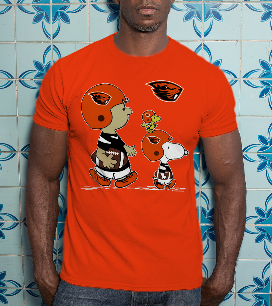 Oregon State Beavers Football Snoopy Woodstock Peanuts Charlie Brown T-Shirt