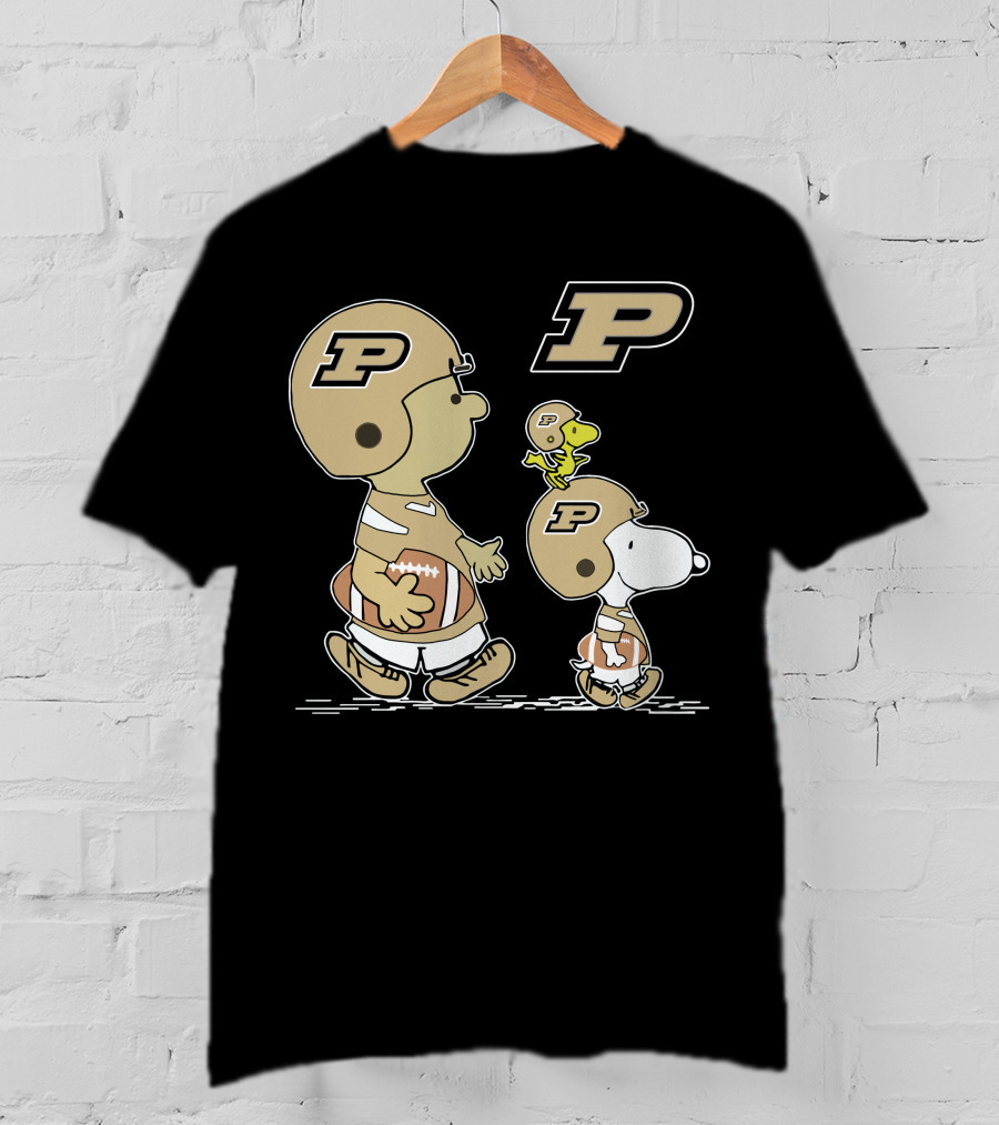 Purdue Football Snoopy And Woodstock Peanuts Collaboration T-Shirt