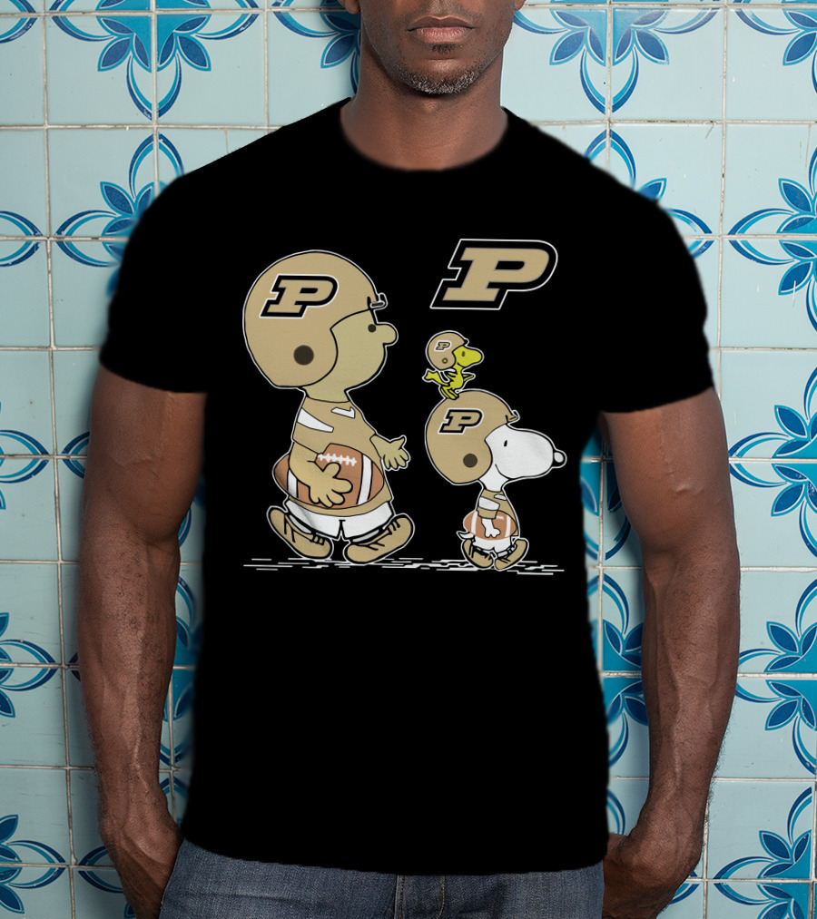 Purdue Football Snoopy And Woodstock Peanuts Collaboration T-Shirt