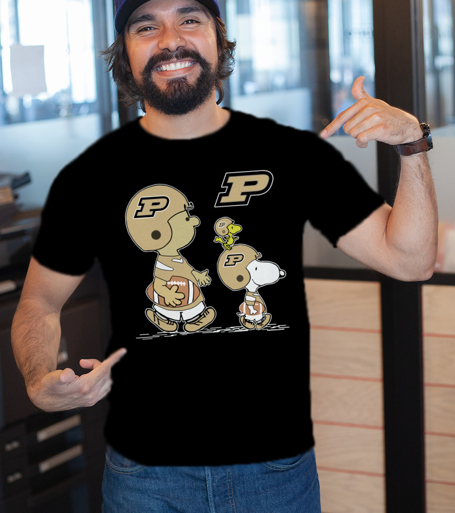 Purdue Football Snoopy And Woodstock Peanuts Collaboration T-Shirt