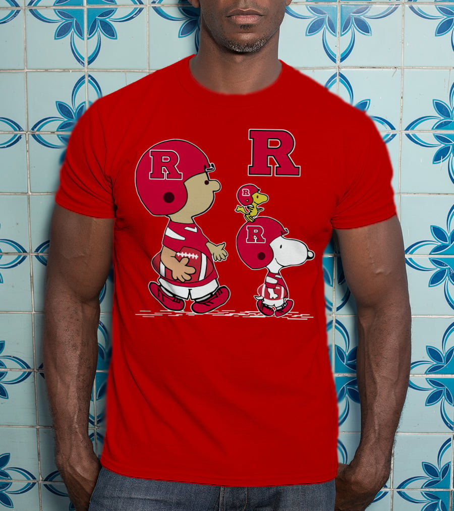Rutgers Peanuts Snoopy Woodstock Football Helmet T-Shirt