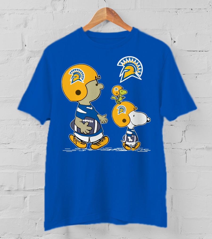 San Jose State Spartans Snoopy Football Peanuts Charlie Brown Woodstock T-Shirt