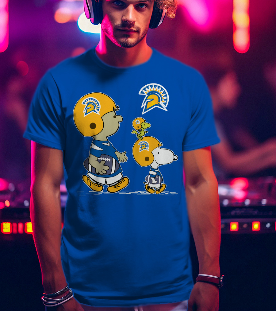 San Jose State Spartans Snoopy Football Peanuts Charlie Brown Woodstock T-Shirt
