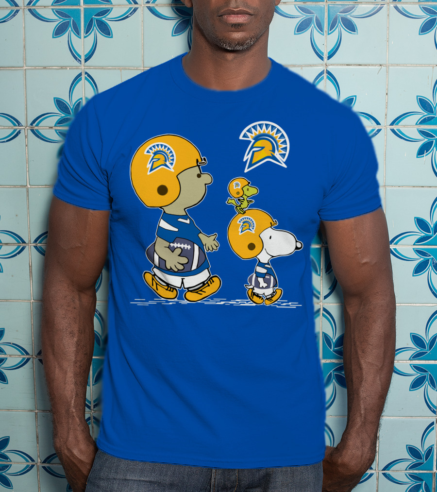 San Jose State Spartans Snoopy Football Peanuts Charlie Brown Woodstock T-Shirt