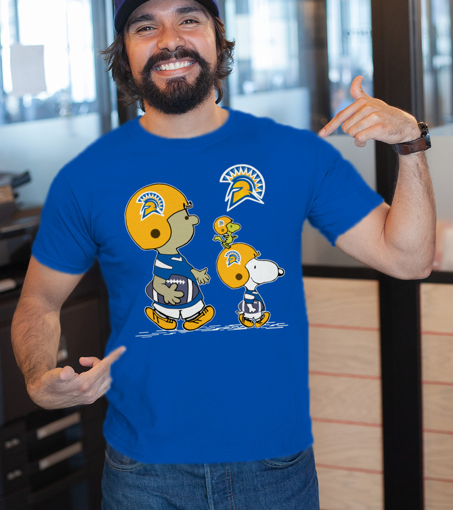 San Jose State Spartans Snoopy Football Peanuts Charlie Brown Woodstock T-Shirt