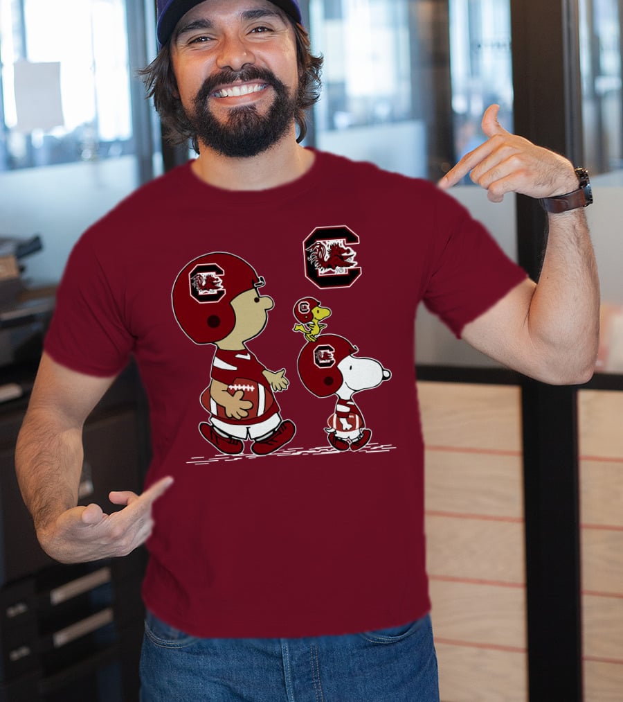 South Carolina Gamecocks Snoopy Football Peanuts Characters T-Shirt