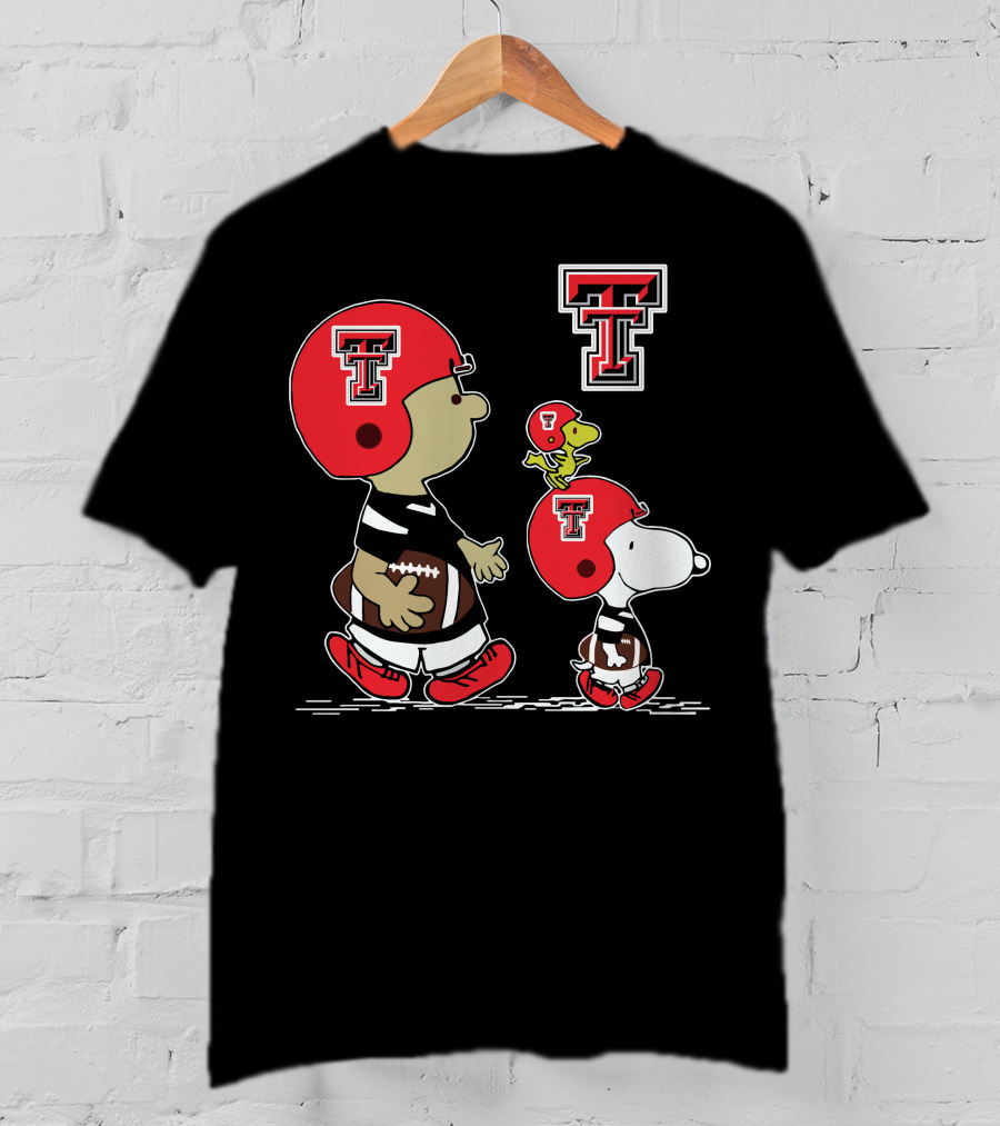 Texas Tech Peanuts Football Snoopy And Woodstock T-Shirt