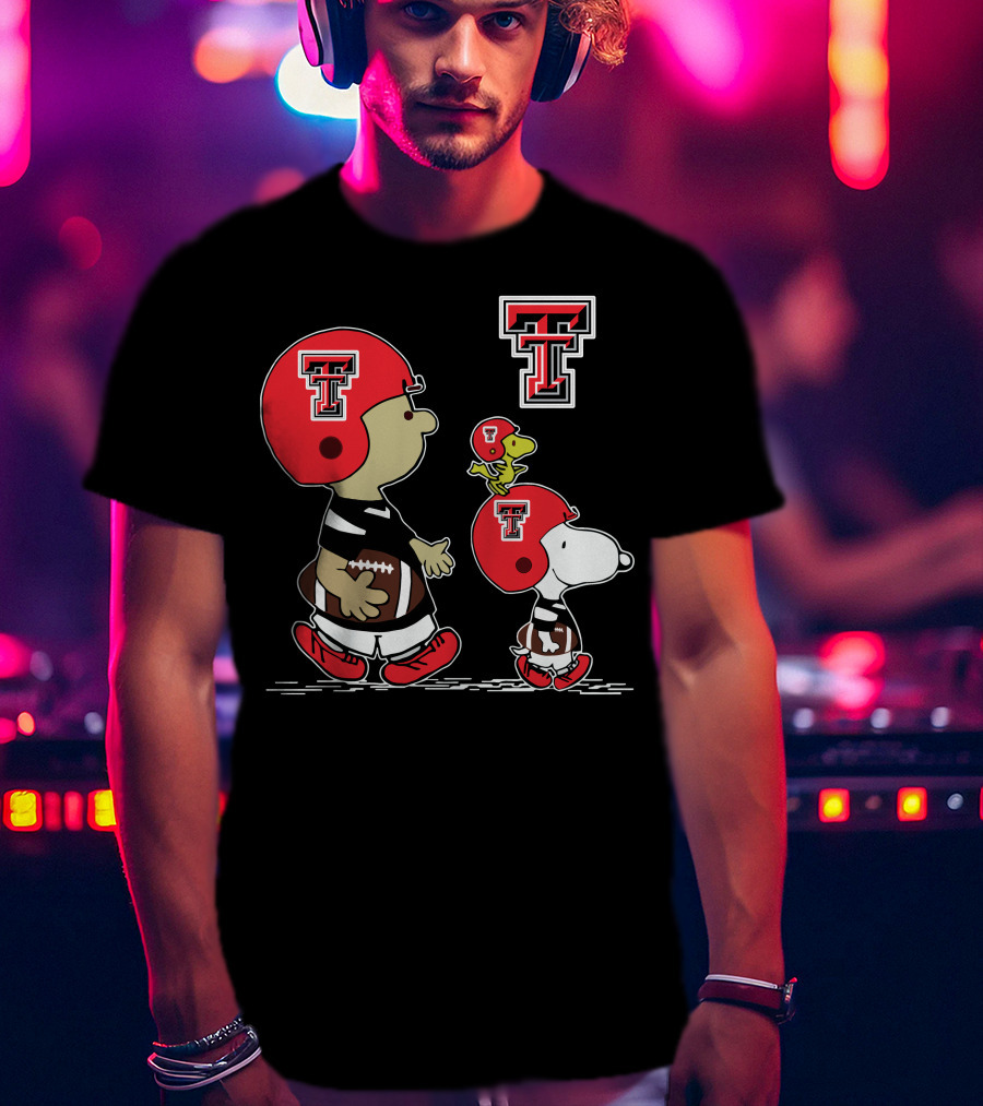 Texas Tech Peanuts Football Snoopy And Woodstock T-Shirt