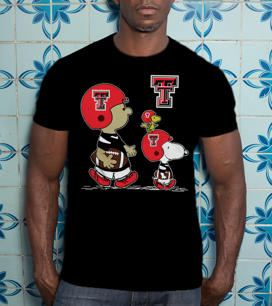 Texas Tech Peanuts Football Snoopy And Woodstock T-Shirt