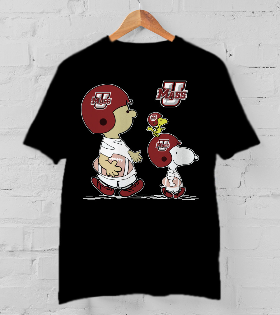 Umass Snoopy And Woodstock Peanuts Football Characters T-Shirt