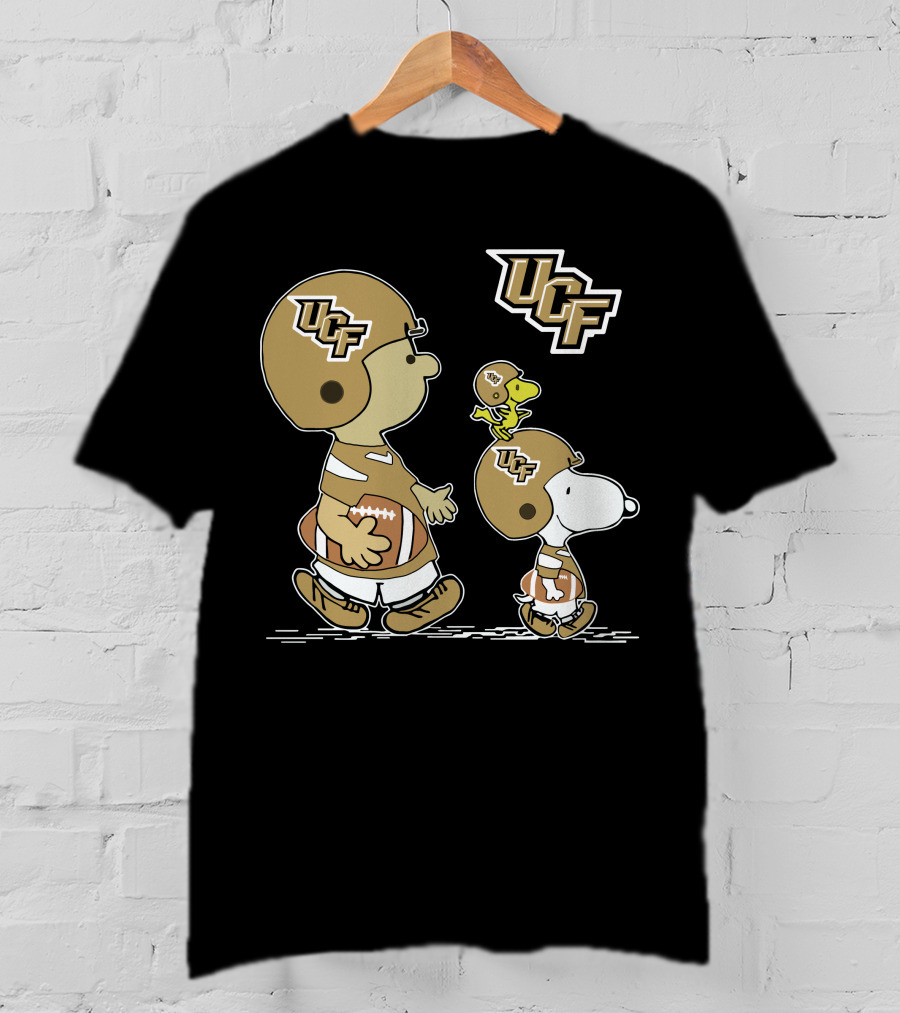 Ucf Peanuts Characters Snoopy Charlie Brown Woodstock Football T-Shirt