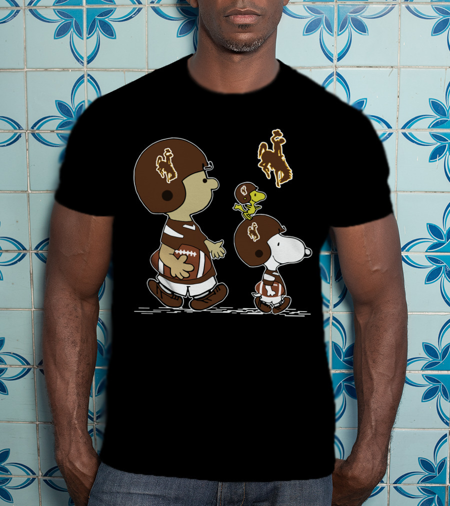 Wyoming Cowboys Peanuts Football Parody With Snoopy And Friends T-Shirt