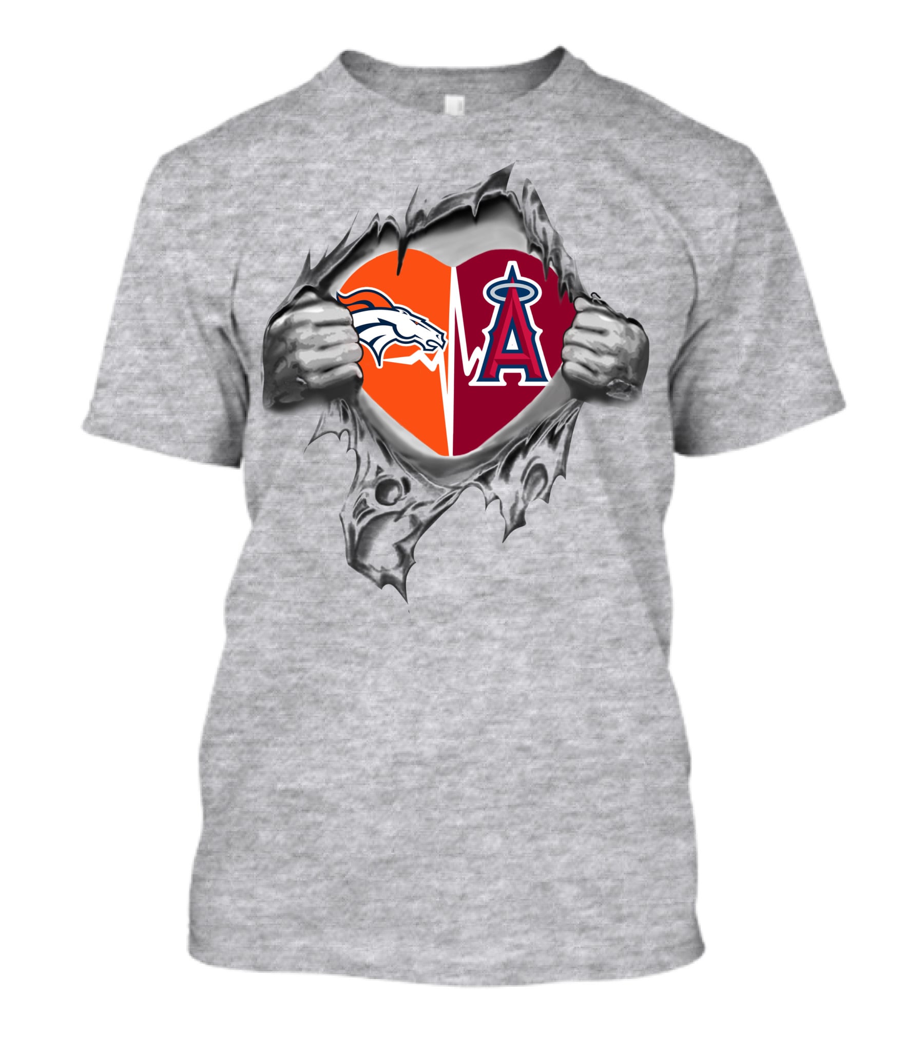 Broncos Angels Heartbeat Passion Football Baseball Fan Love T-Shirt