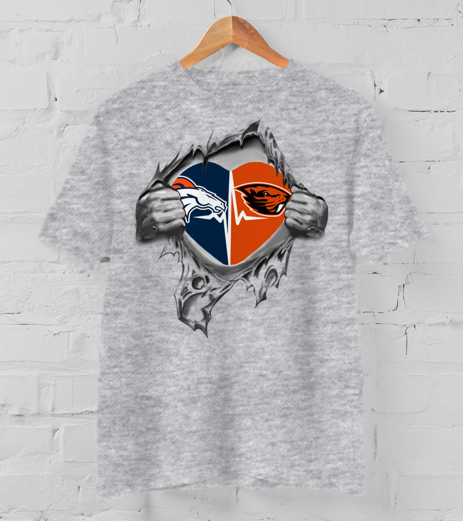 Broncos Beavers Heart Featuring Horse And Beaver T-Shirt