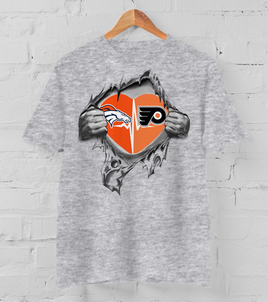 Broncos Flyers Heartbeat In My Heart T-Shirt