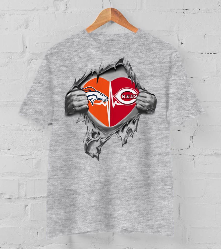 Broncos Reds Heartbeat Passion T-Shirt