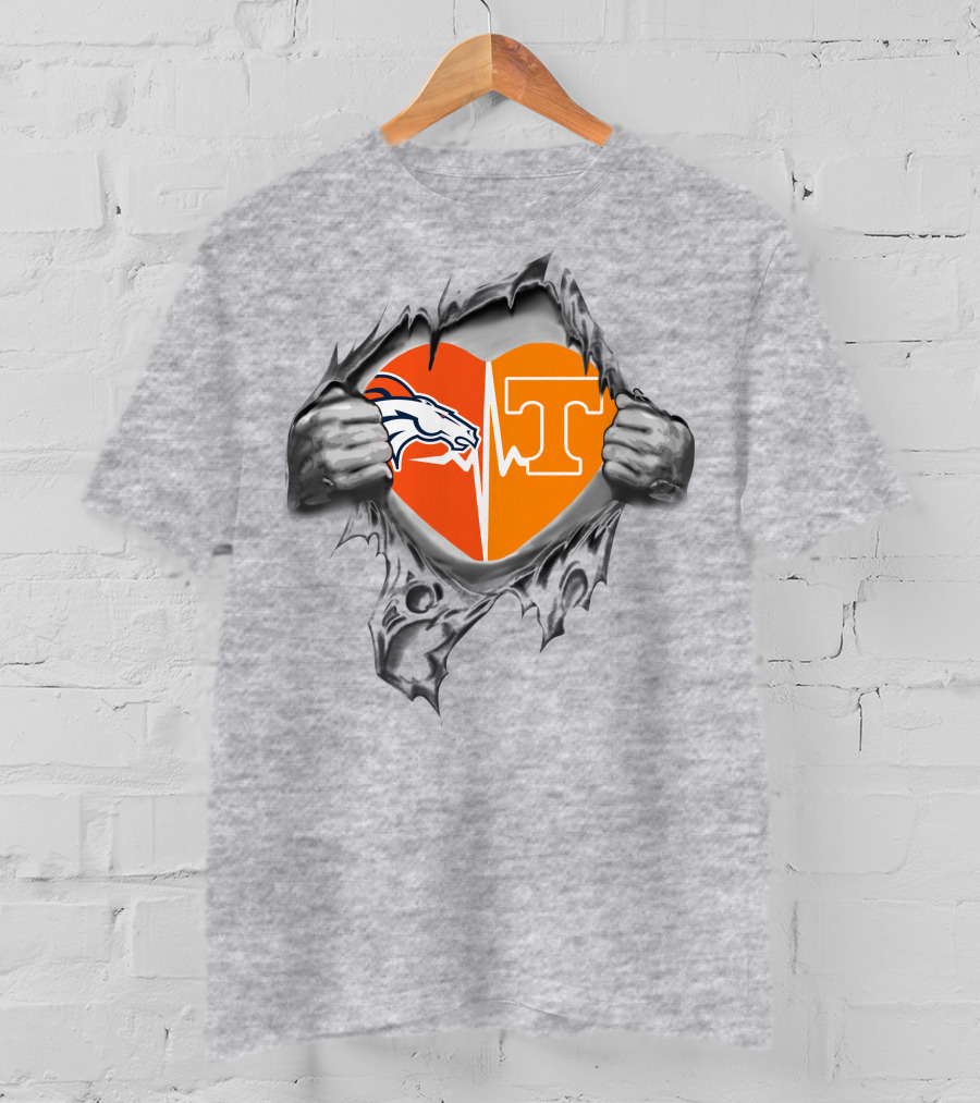 Broncos Tennessee Heartbeat Dual Loyalty T-Shirt