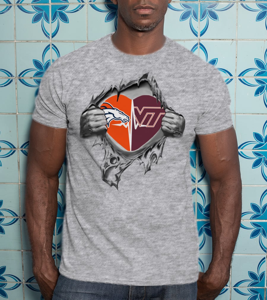 Broncos Virginia Tech Heart T-Shirt