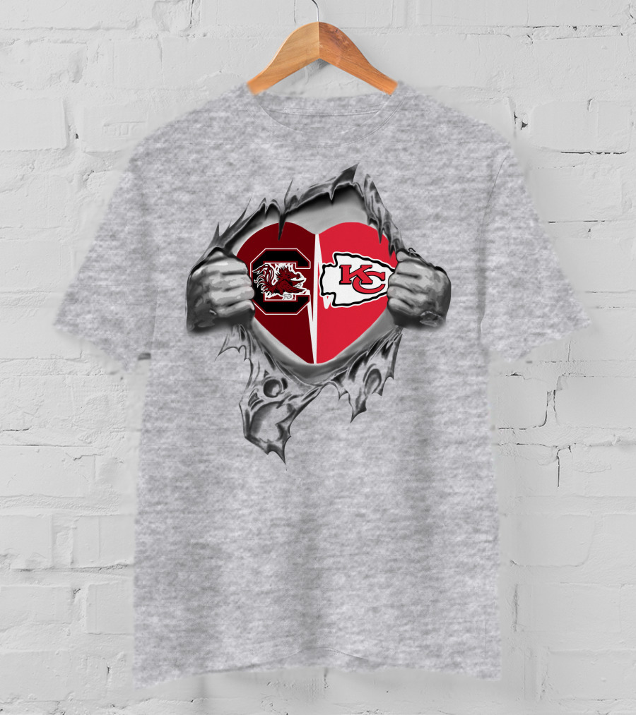 Chiefs Kansas City Gamecocks South Carolina It's In My Heart T-Shirt