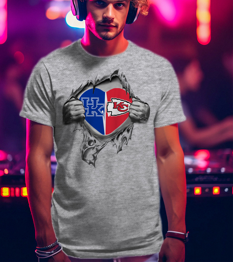 Chiefs Kentucky Heart With UK And KC T-Shirt