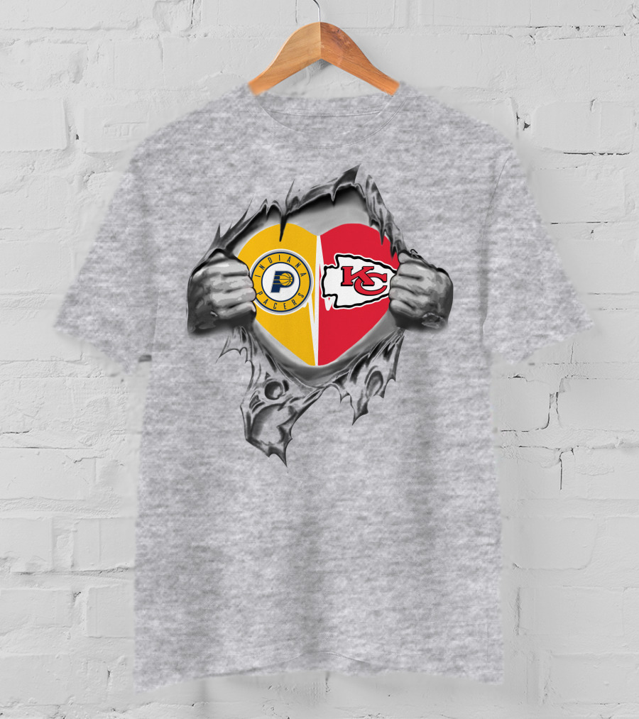 Chiefs Pacers Heart Indiana Kansas City T-Shirt
