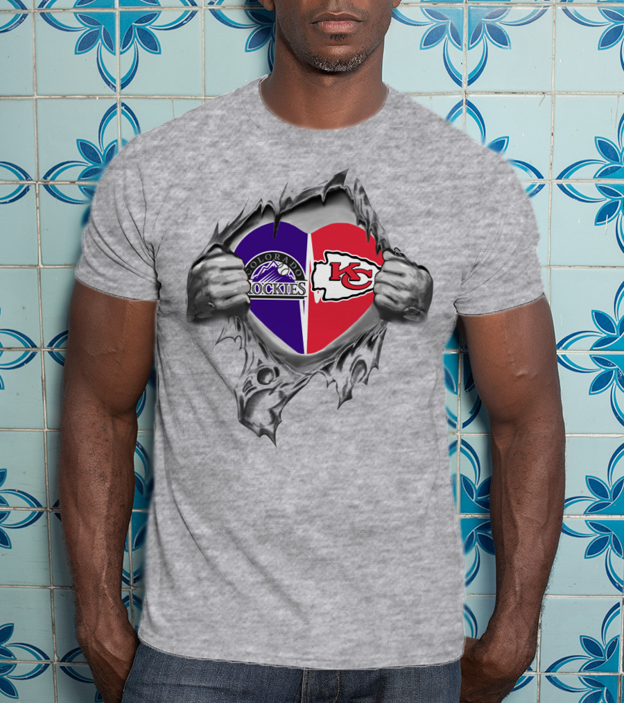 Chiefs Rockies Heart Torn Revealing T-Shirt