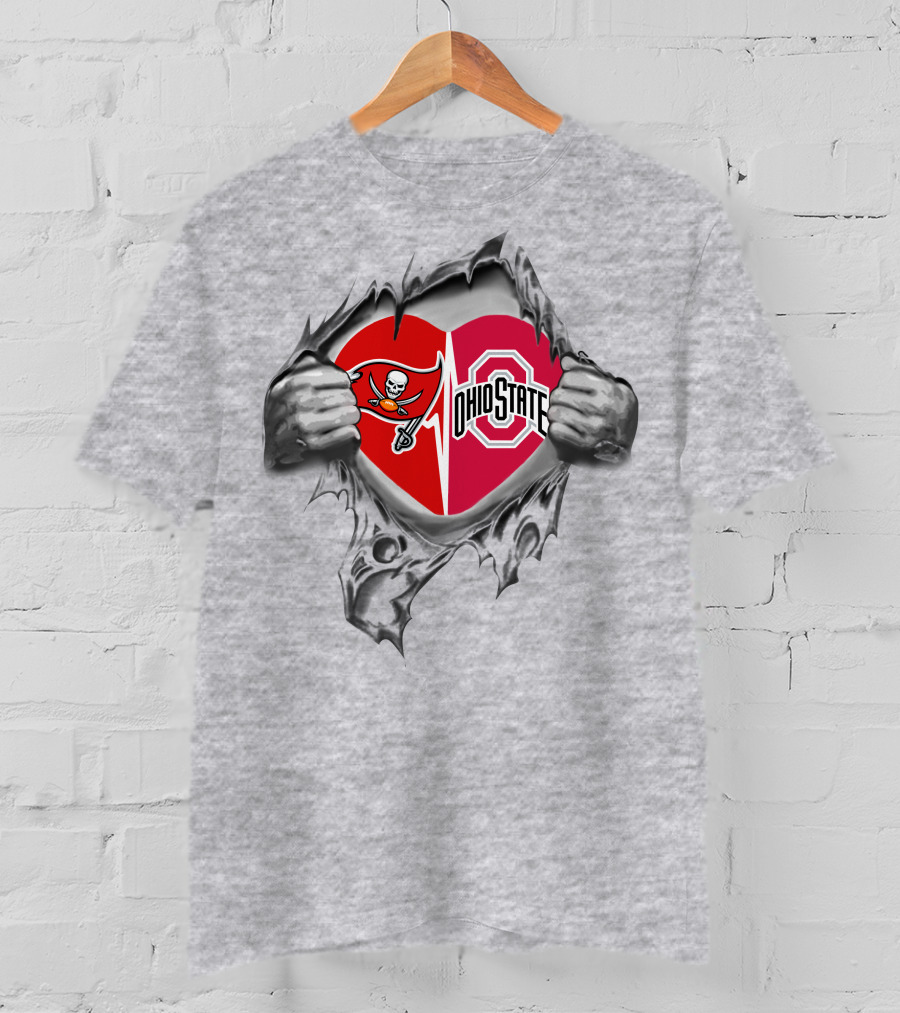 Buccaneers Ohio State Heart Rip T-Shirt