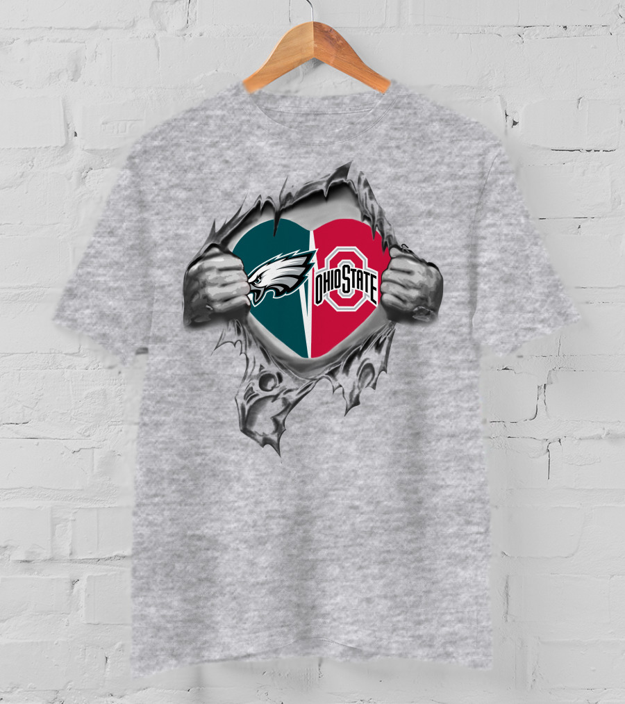 Eagles Ohio State Heart Logo Blend T-Shirt