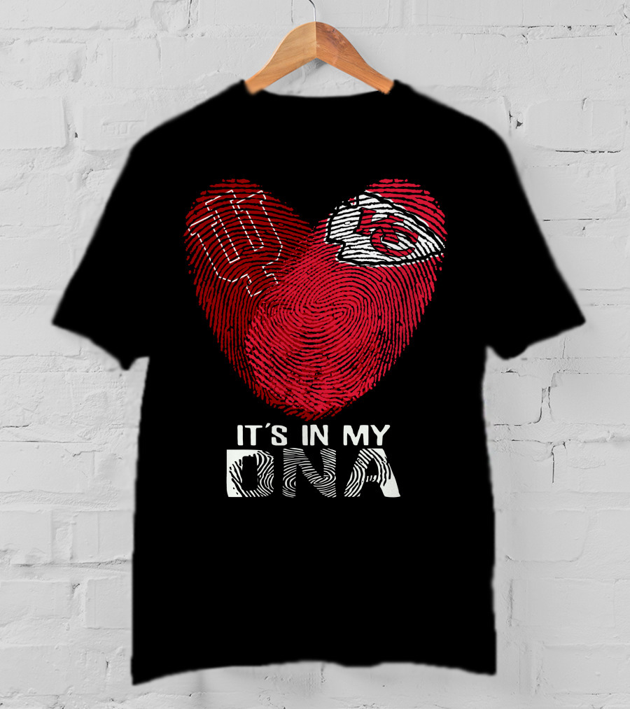 Indiana Hoosiers Chiefs Fingerprint Heart It's In My DNA T-Shirt