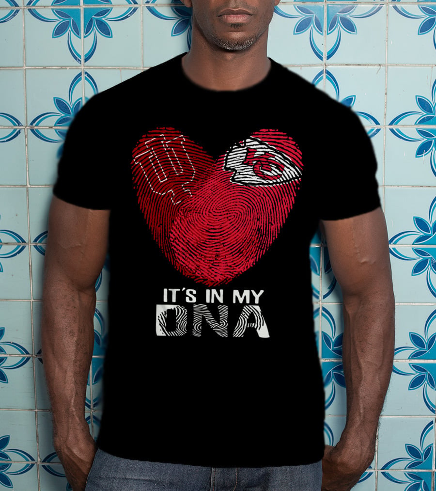 Indiana Hoosiers Chiefs Fingerprint Heart It's In My DNA T-Shirt