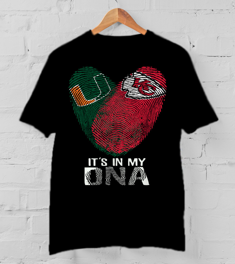 Miami Hurricanes Chiefs It's In My DNA Fingerprint T-Shirt
