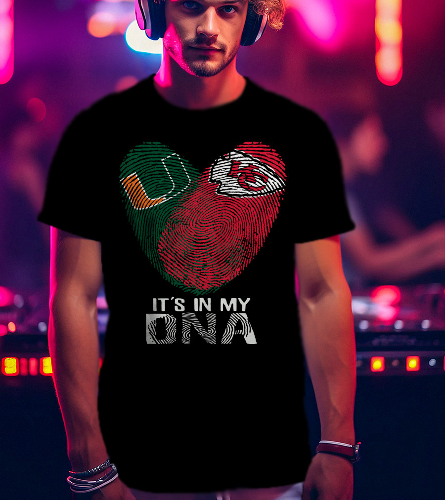 Miami Hurricanes Chiefs It's In My DNA Fingerprint T-Shirt