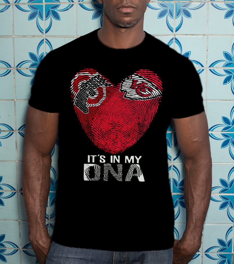 It's In My DNA Ohio State Chiefs Fingerprint Heart T-Shirt