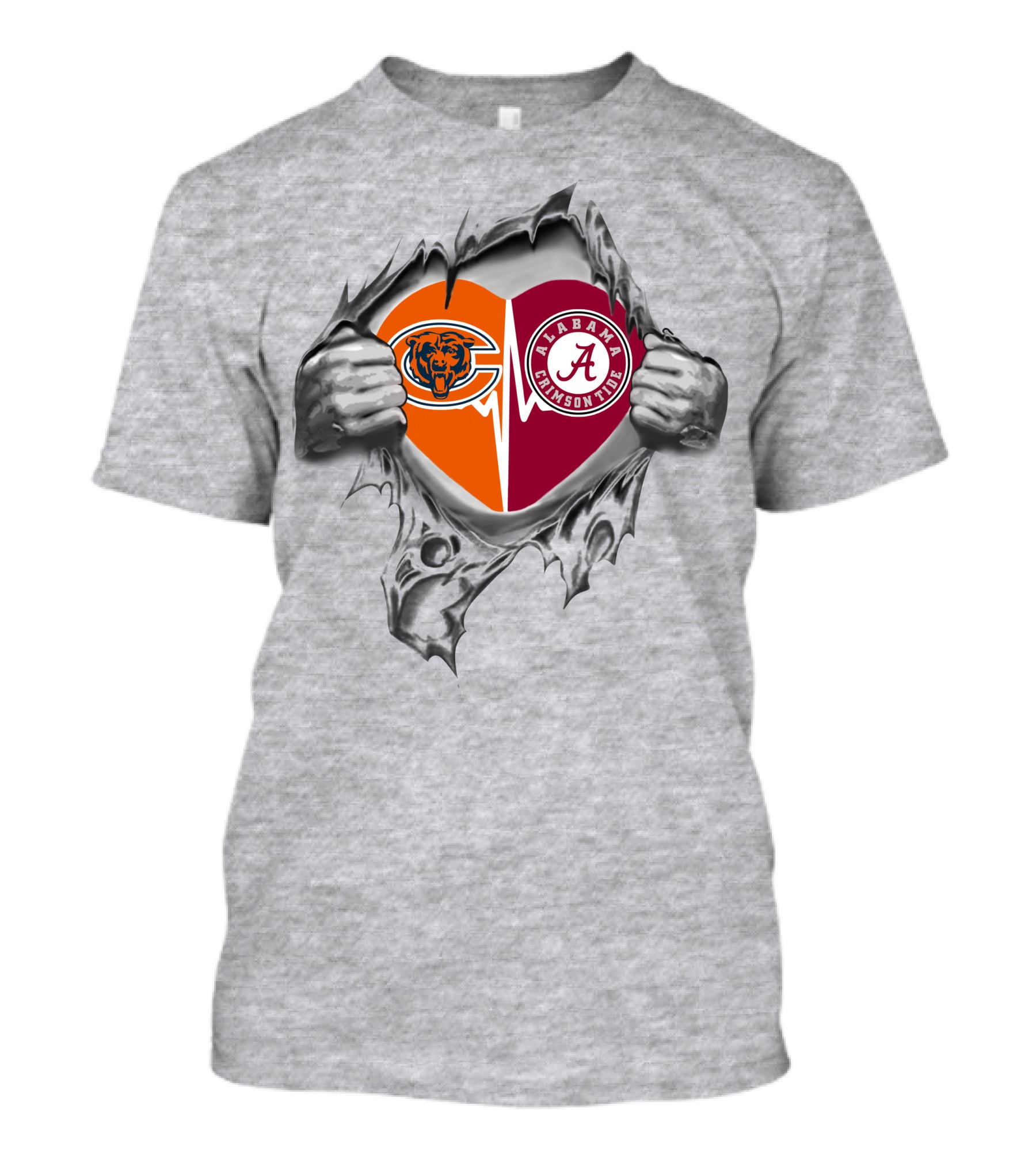Bears Alabama Crimson Tide Heart Inside T-Shirt