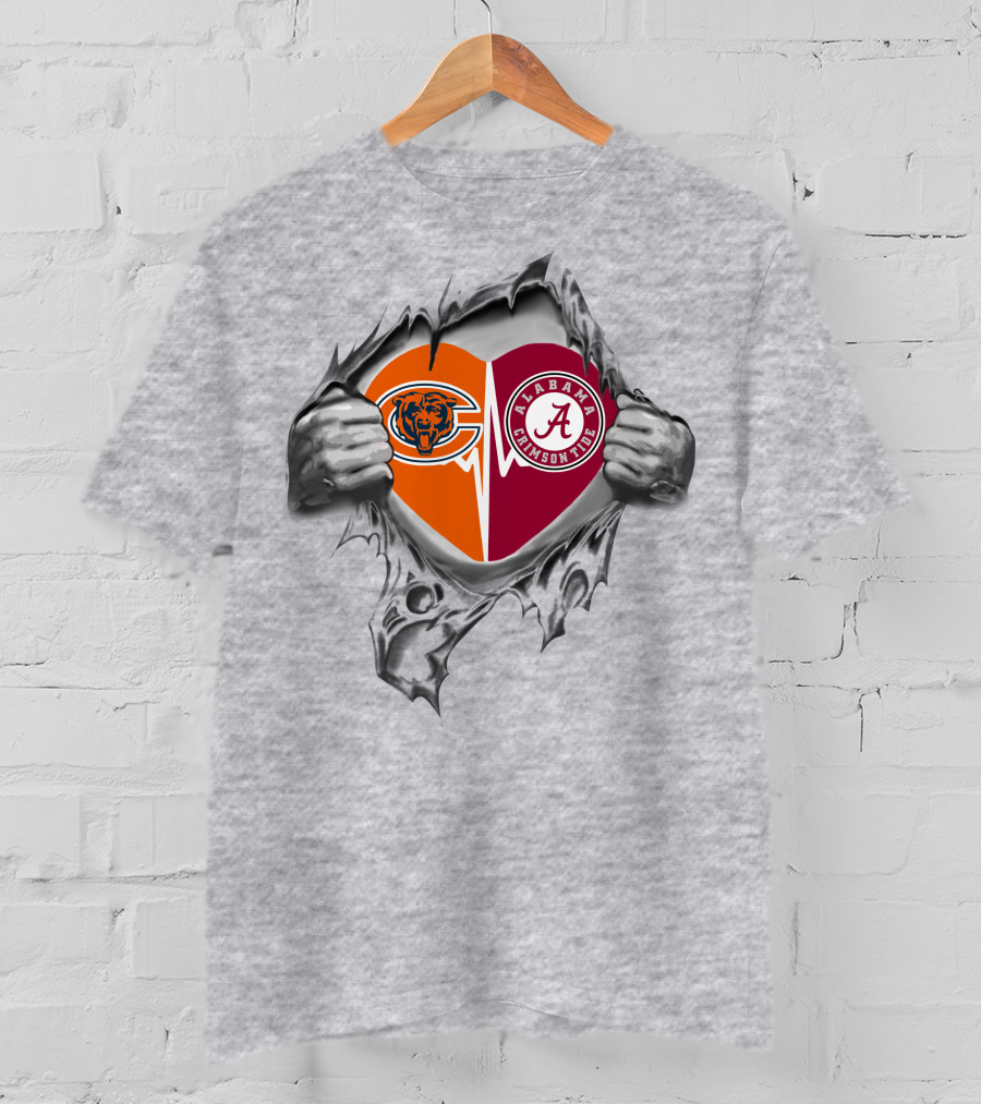 Bears Alabama Crimson Tide Heart Inside T-Shirt