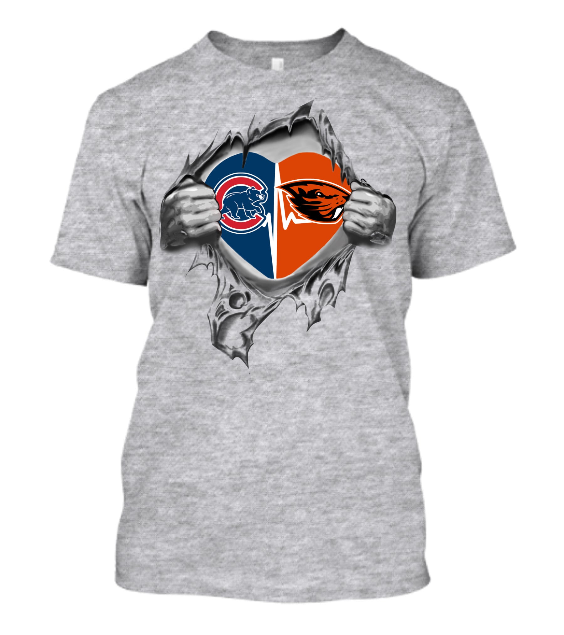Cubs Beavers Heart Torn Hands T-Shirt
