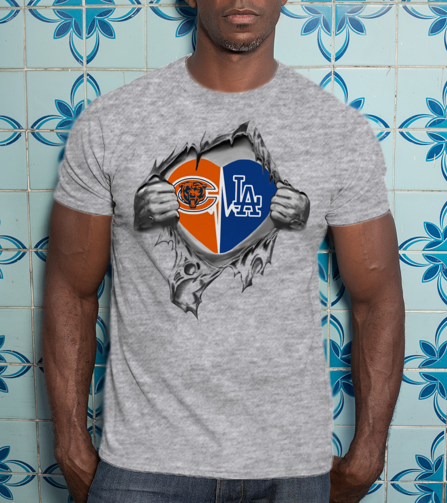 Bears Dodgers Heart T-Shirt