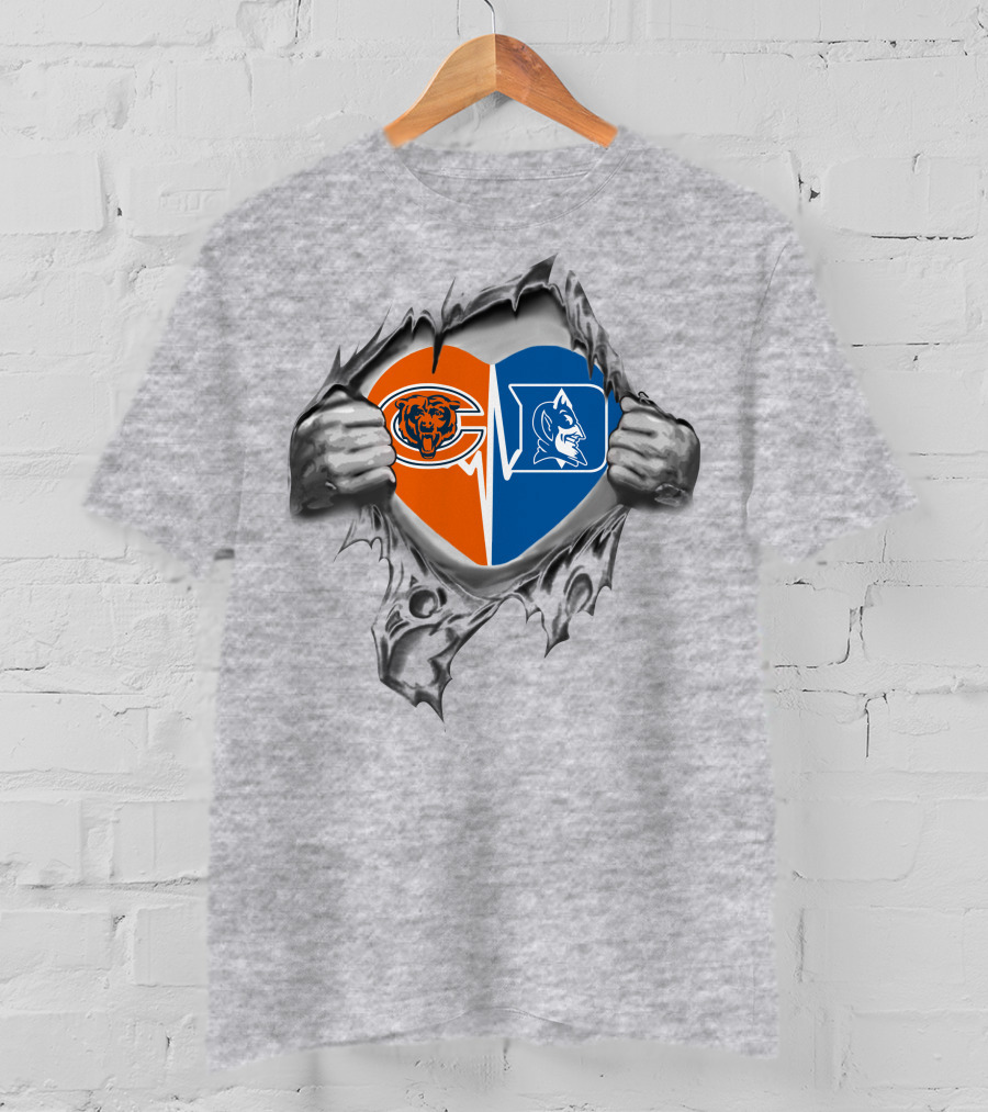 Bears Duke Heart Logo Tear Display T-Shirt