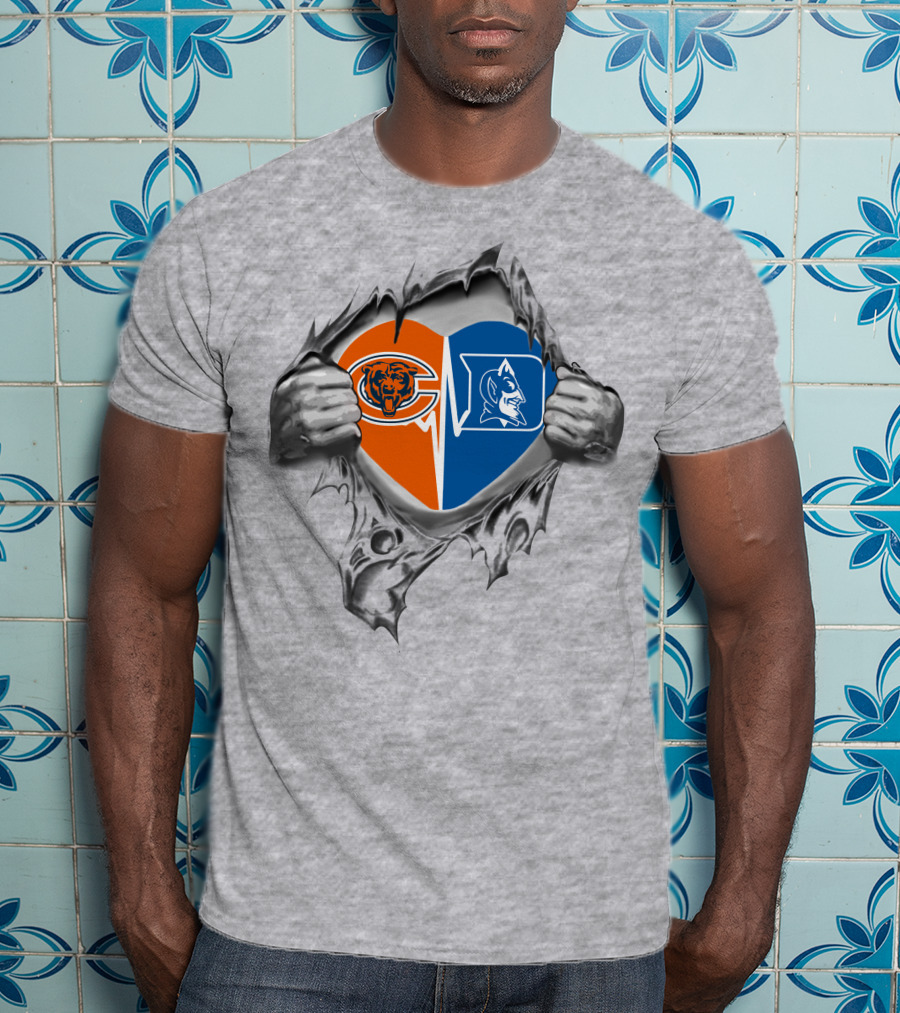 Bears Duke Heart Logo Tear Display T-Shirt