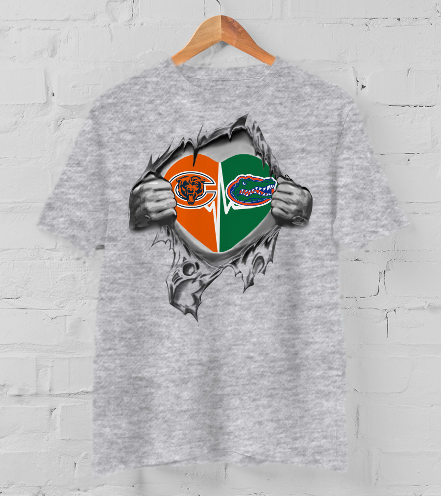 Bears Gators Heart Logo Dual T-Shirt
