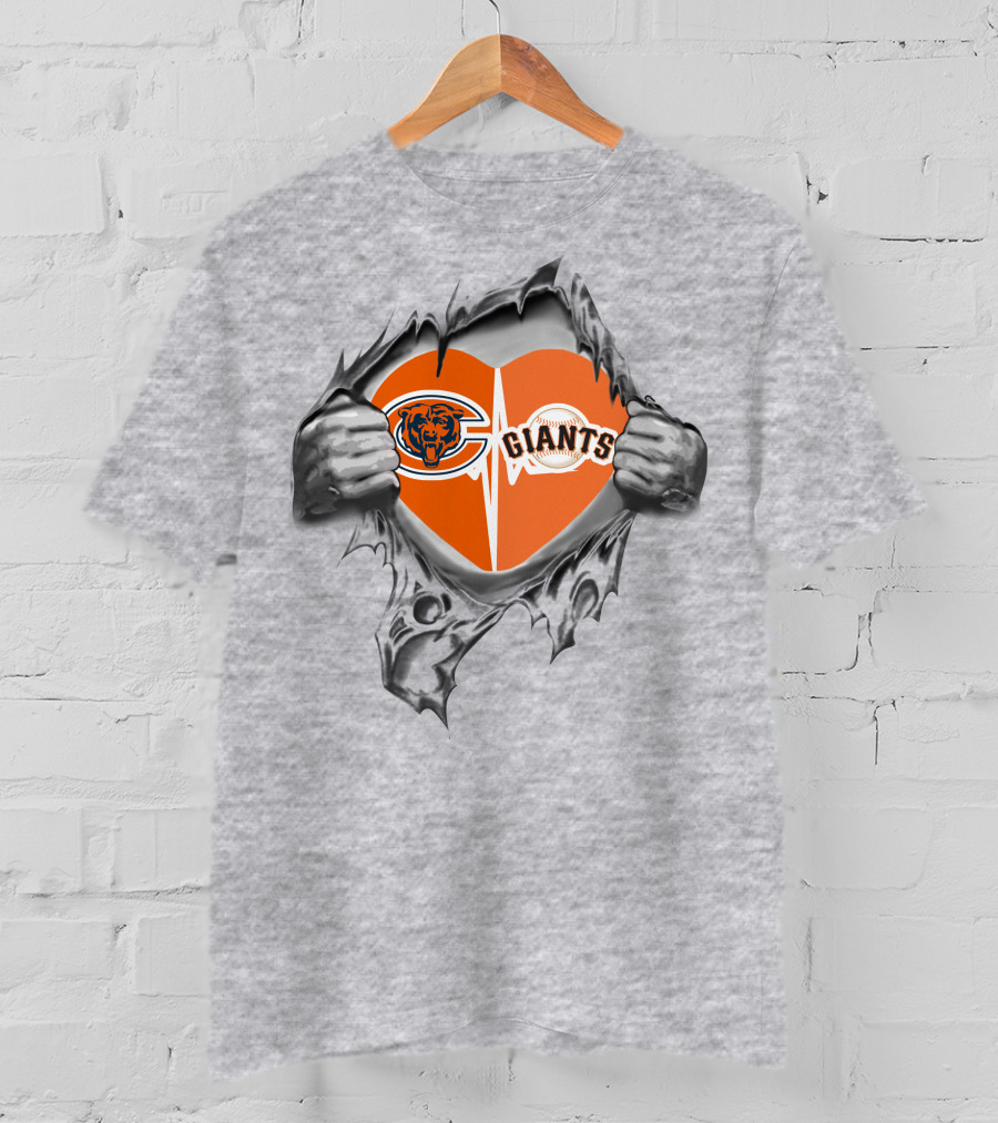 Bears Giants Heartbeat Passion T-Shirt