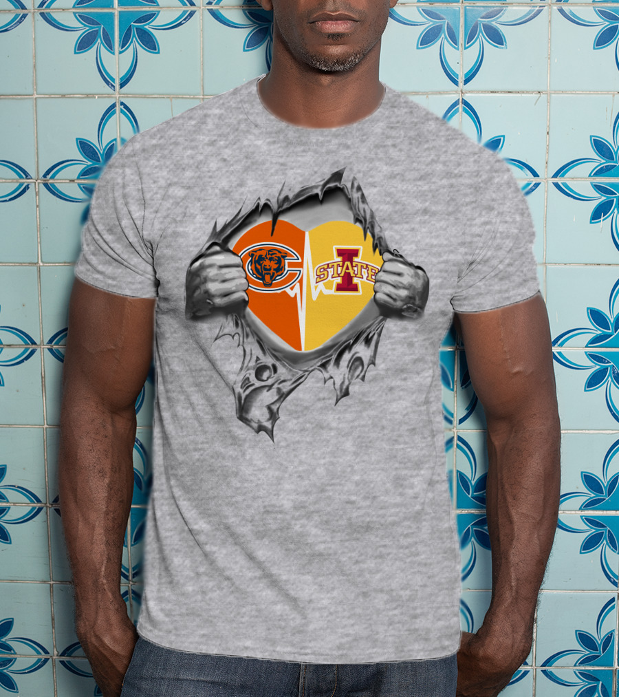Bears Iowa State Heart Rip T-Shirt