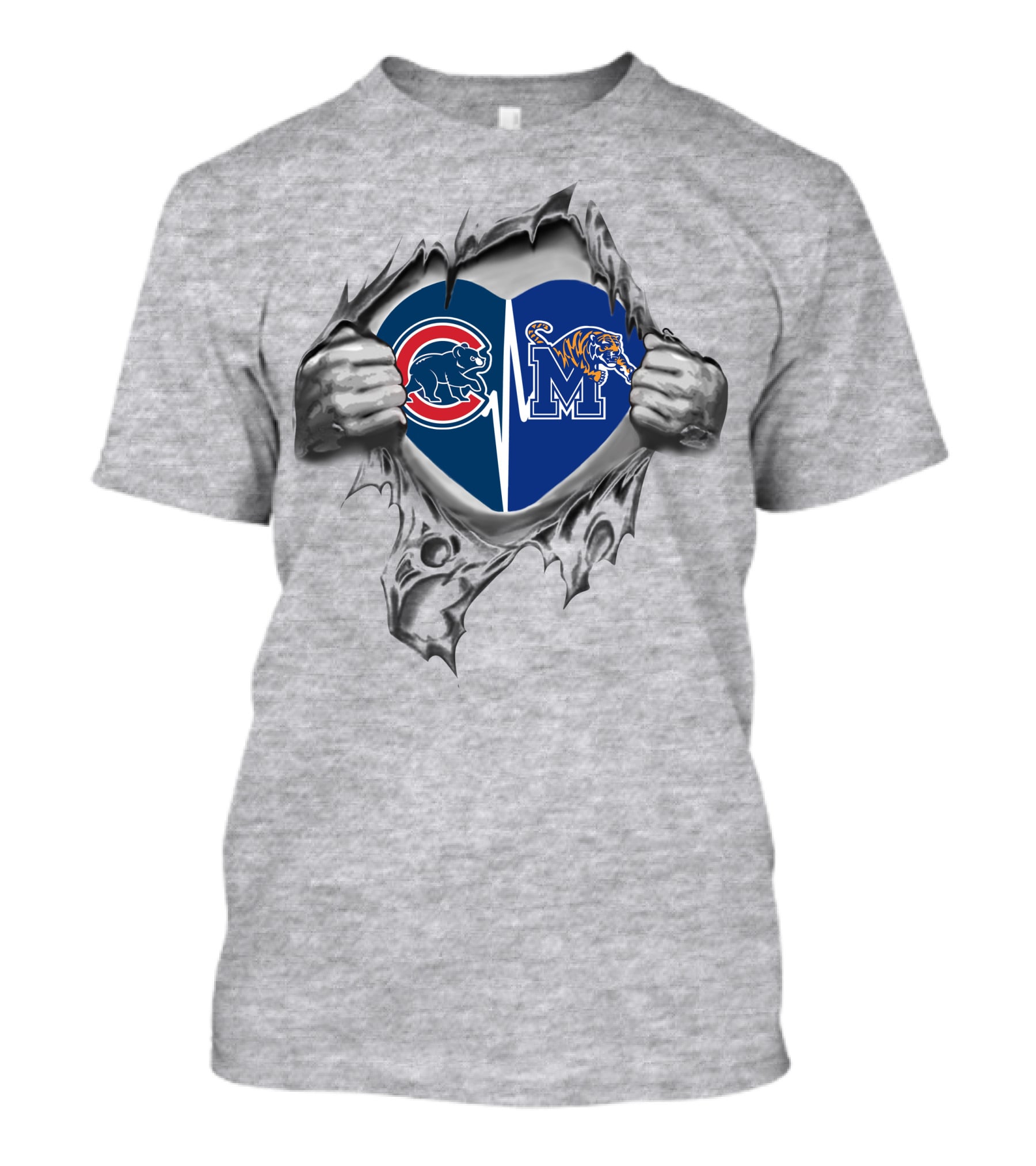 Cubs Memphis Tigers Heart T-Shirt