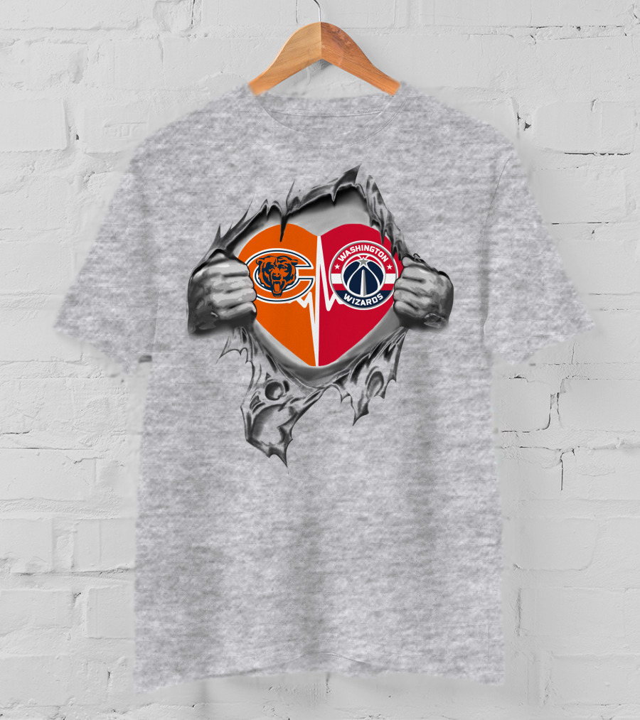 Bears Chicago Washington Wizards Heart T-Shirt