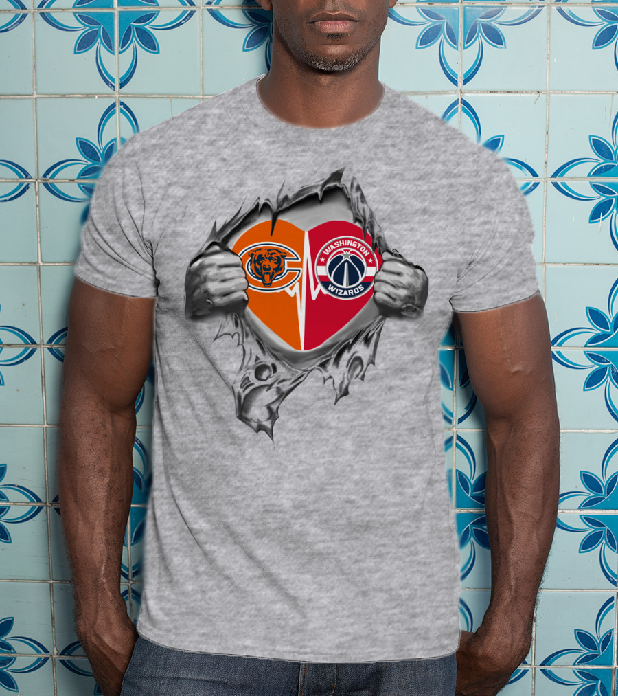 Bears Chicago Washington Wizards Heart T-Shirt