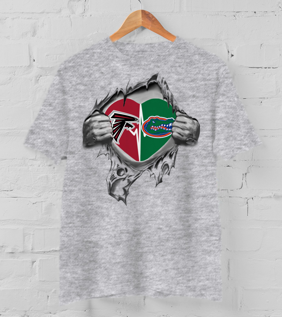 Atlanta Falcons Florida Gators Heart Logo Fusion T-Shirt