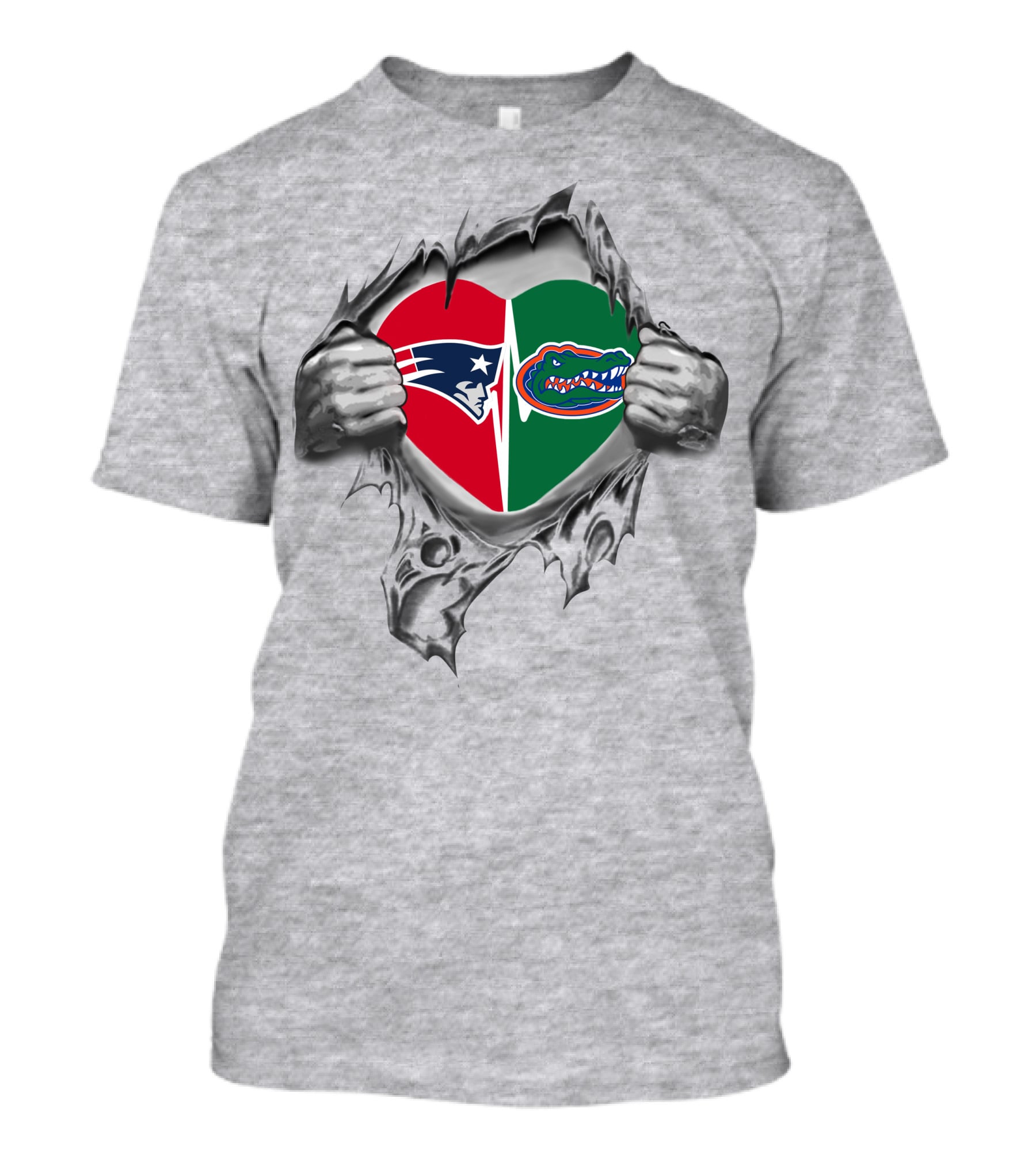 Patriots Gators Heart Tear T-Shirt