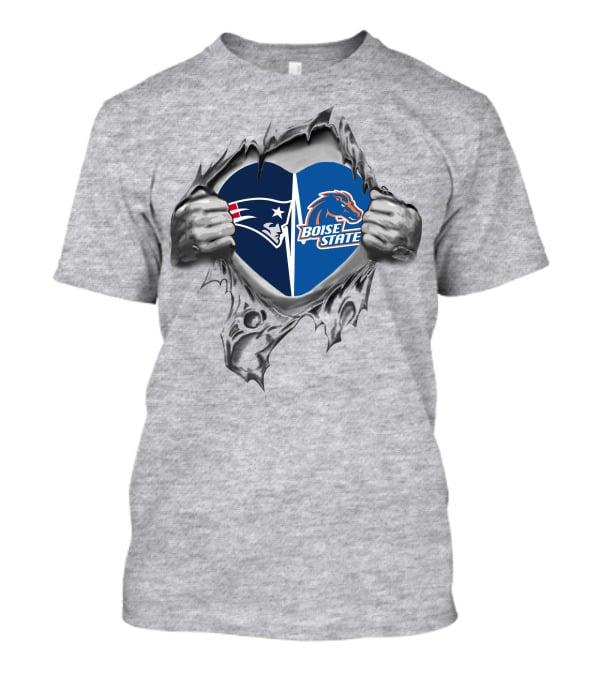 Patriots Boise State Heart Split T-Shirt
